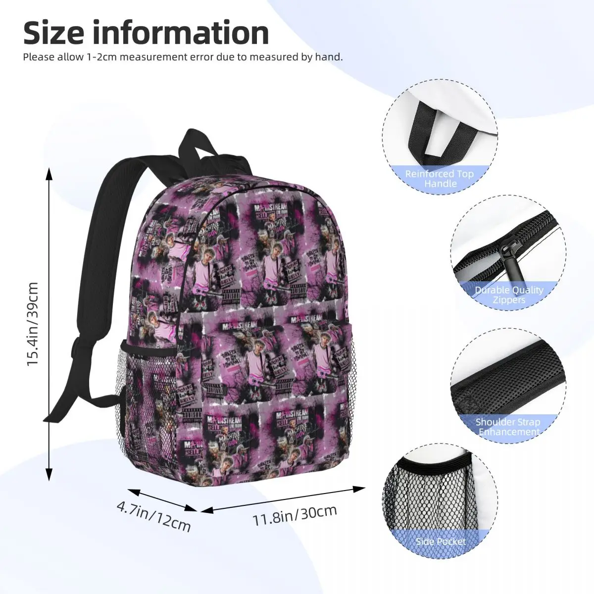 Rapper MGK M-Machine Gun K-Kelly (2) Backpack Student Boys Girls BookBag Men Women School Bag Laptop Shoulder Bags