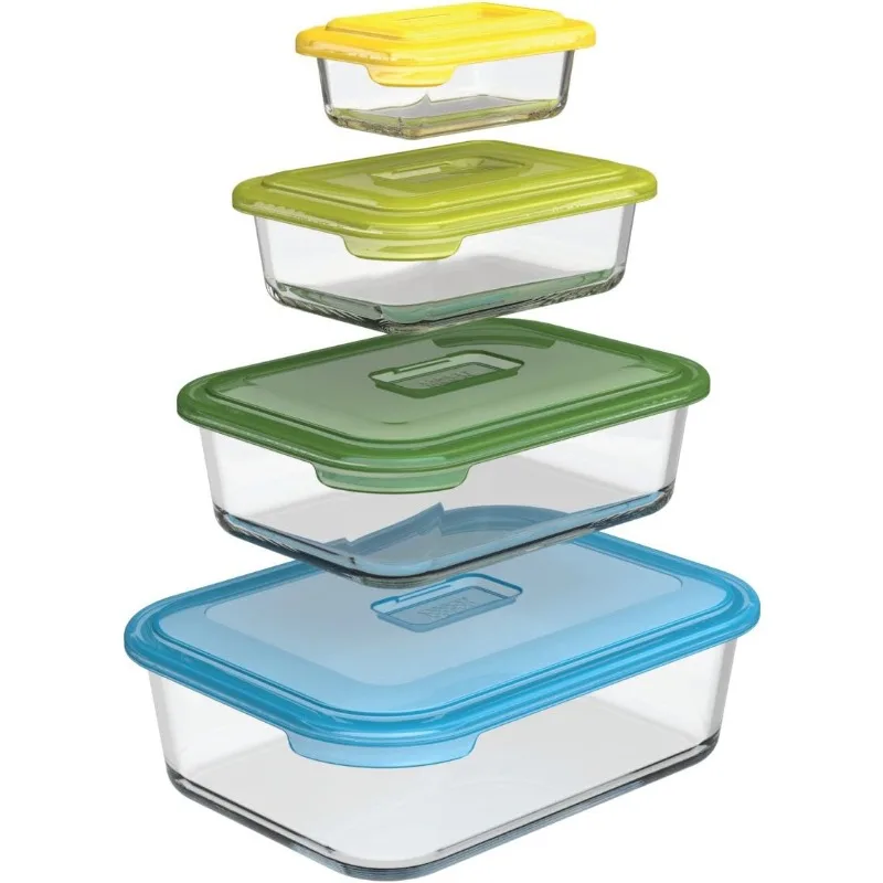 Nest Glass Storage Dishes-Multi-Colour, Set of 4, Multicolor