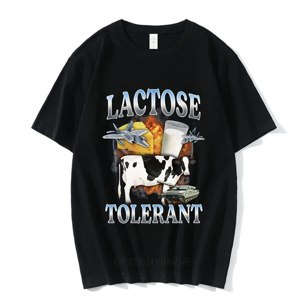 Lactose Tolerant Funny Graphic T-Shirt Men Women Fashion Vintage Short Sleeve T-shirts Cotton Casual Oversized T Shirts