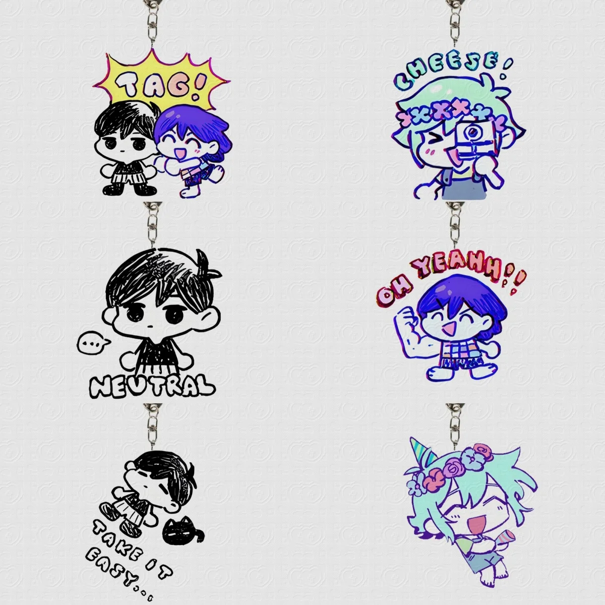 

6CM HOT Game omori Acrylic Keychain Model Cosplay Characters Ornament Accessories Goods Christmas Collection Gifts
