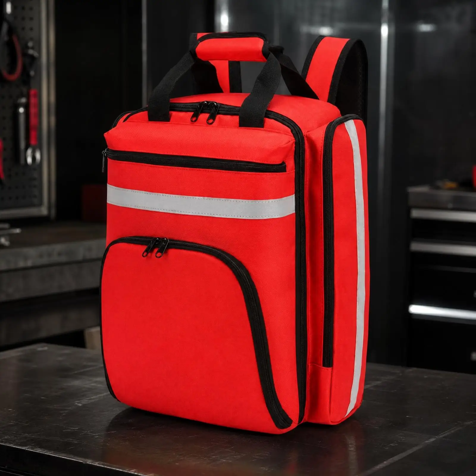 Waterproof Emergency First-Aid Backpack Adjustable First-Aid Backpack with Reflective Bands Structured for Care Center,