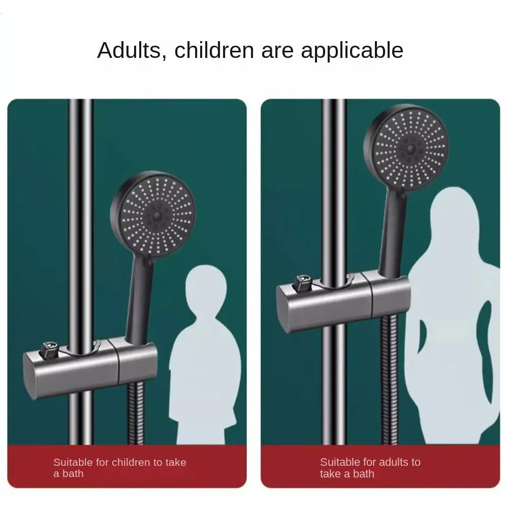 Round Pipe Shower Head Holder Rotatable Replacement Sprayer Fixed Base Adjustable Riser Rail Bracket Hardware Bath Accessories