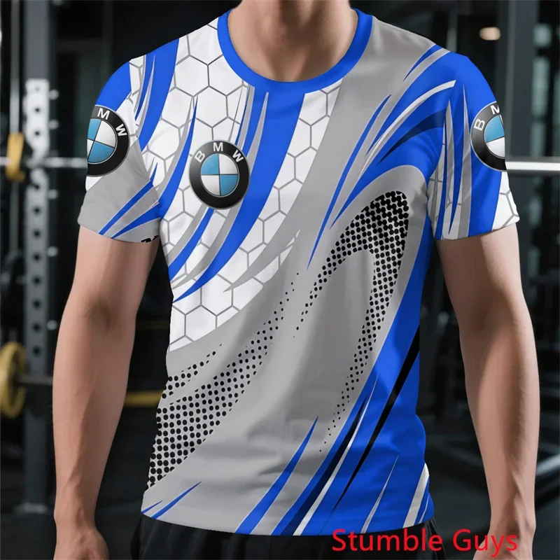 

Summer BMW Men's Short Sleeve T-shirt Sports Motorcycle Racing Street Style Urban Cool Print Casual Clothes​