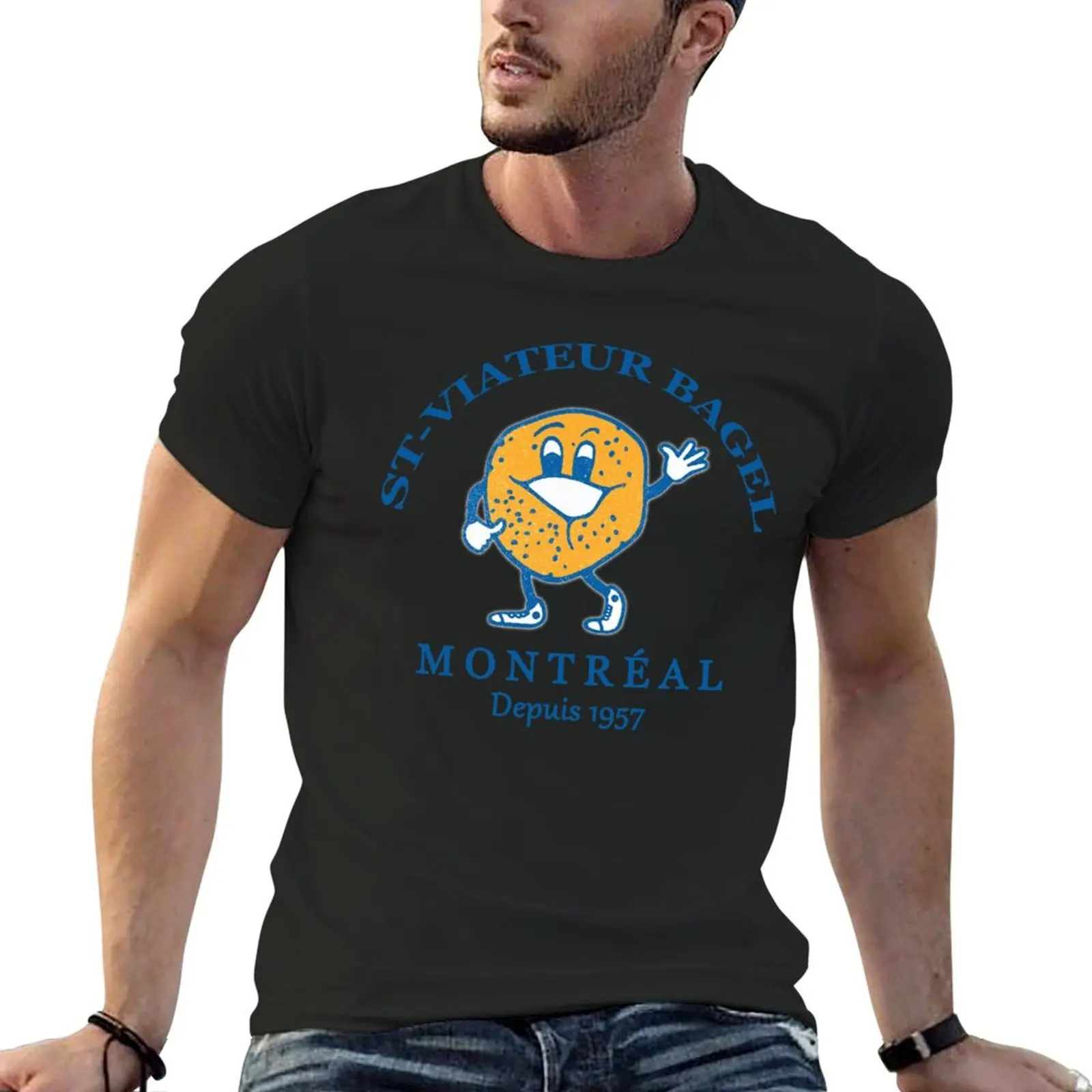 Bagels Are booming ST Viateur Bagel Montreal Depuis 1957 T-Shirt custom shirt vintage clothes t shirts for men cotton