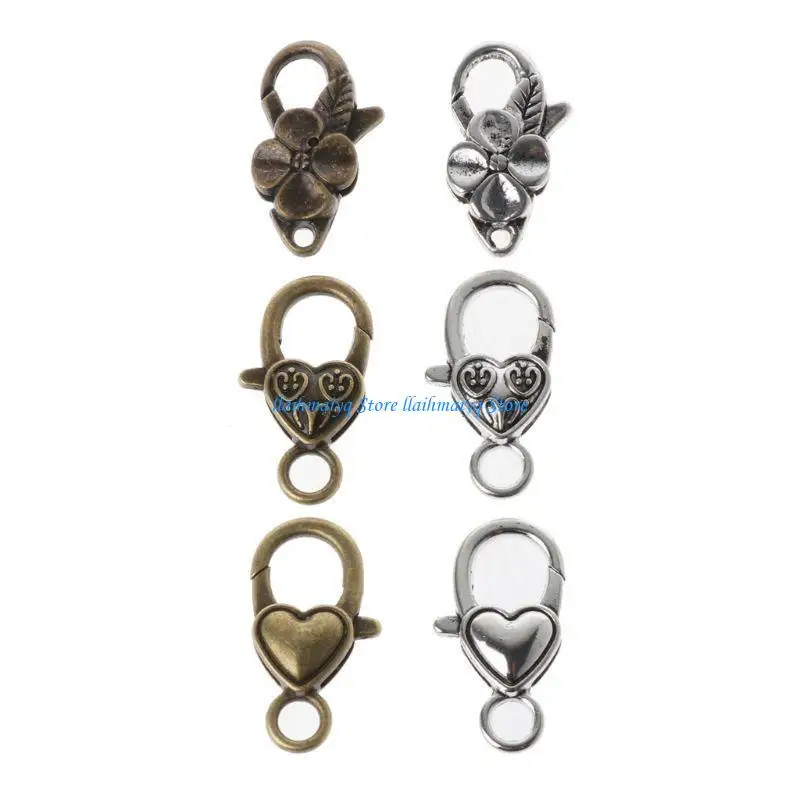 

573B 20Pcs Flower Chains Rings Holder Trigger Hooks Jewelry Making Findings