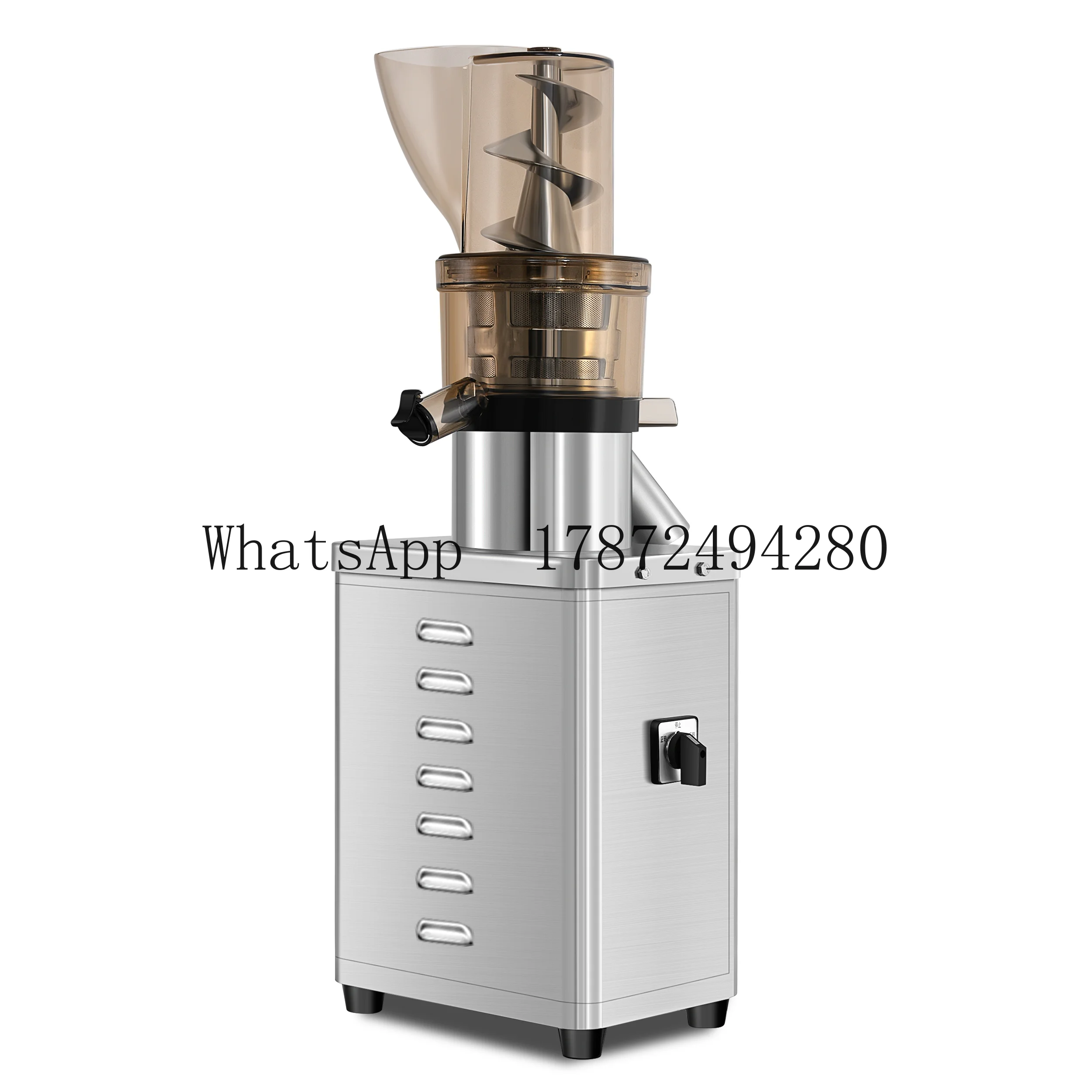 Big Mouth Inlet Auto Feeding Cold Press Slow Juicer Machine, 1200W Stainless Steel for Commercial Use, No Need Cutting