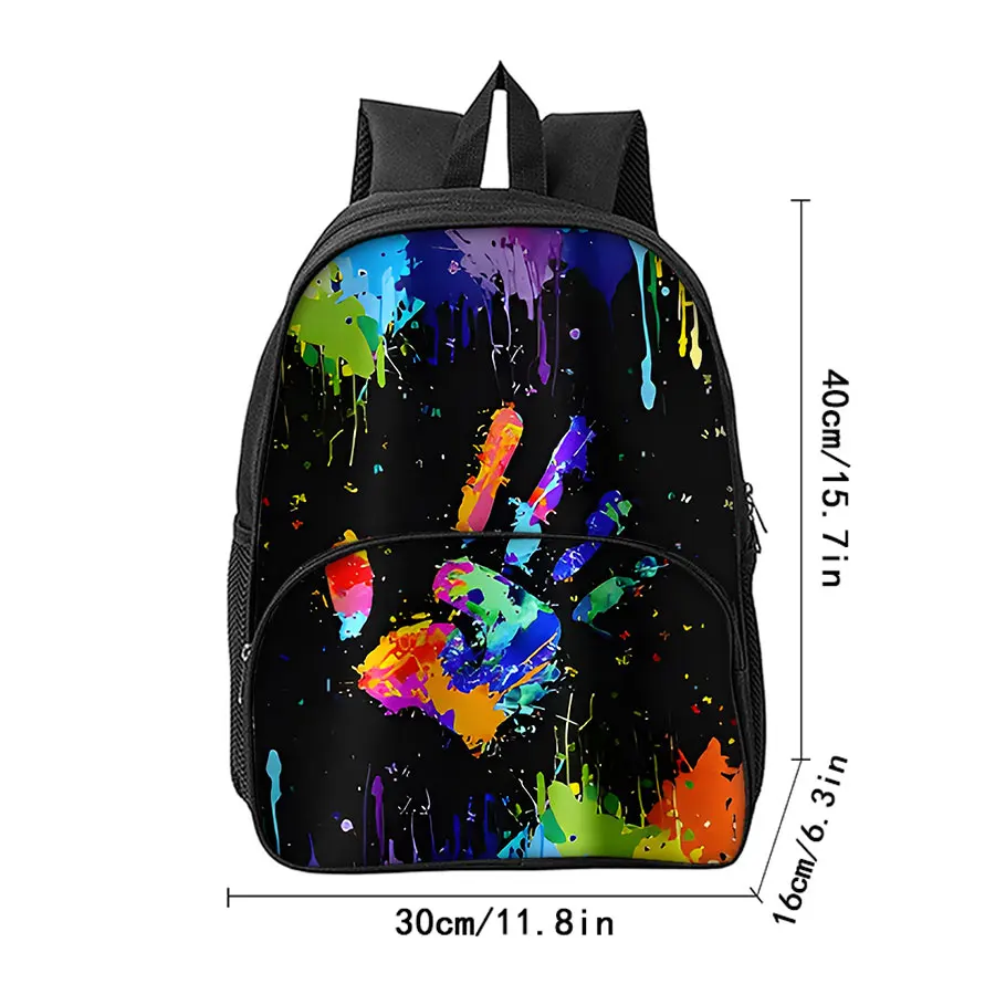 حقائب ظهر ملونة بنمط راحة اليد بجيب أمامي مستدير للأولاد والبنات أفضل الهدايا حقيبة مدرسية كرتونية ثلاثية الأبعاد للأطفال #2