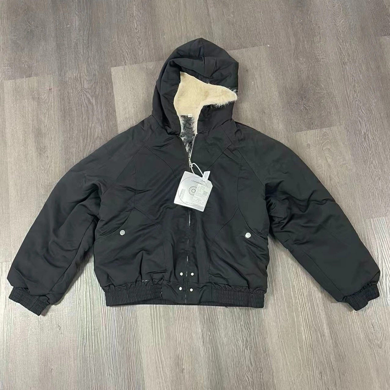 

winter 2000s Aesthetic Black retro Jacket Woman Y2k Zip Up Faux Fur Collar Hooded Design Harajuku Coat Female Loose american new