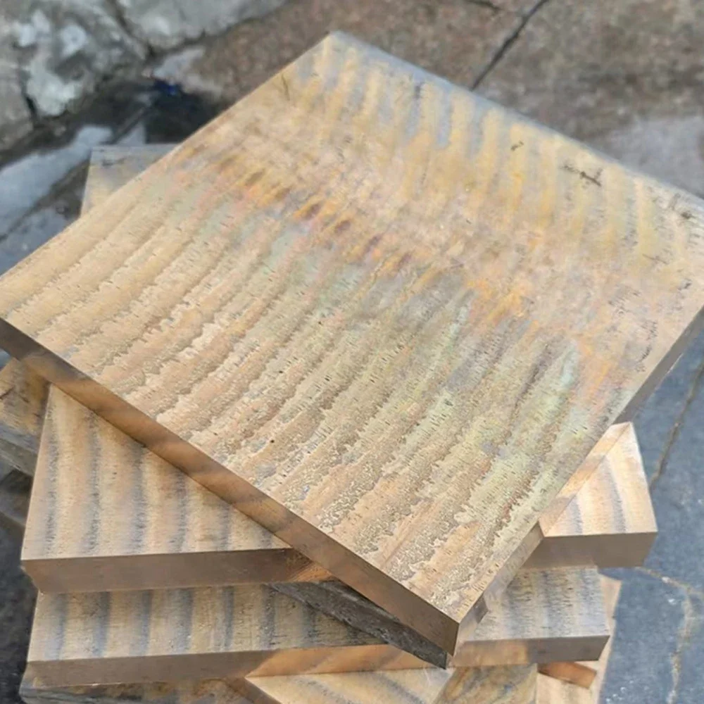 1pcs Knife DIY Material Tin Bronze Block Plate Board 50*50*10mm Copper Brass Sheet