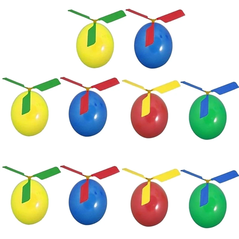 10-zestaw zabawnych wyrzutni helikopterów balonowych Zabawki Zasilane balonami Wyścigi bezwładnościowe Zabawka na prezent na dzień dziecka
