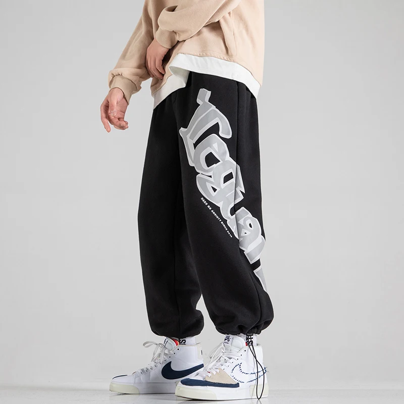 

Una Reta 2024 New Man Pants Harajuku Hip Hop Print Pants Men Sweatpants Fashion Elastic Waistline Sweatpants Loose Trousers