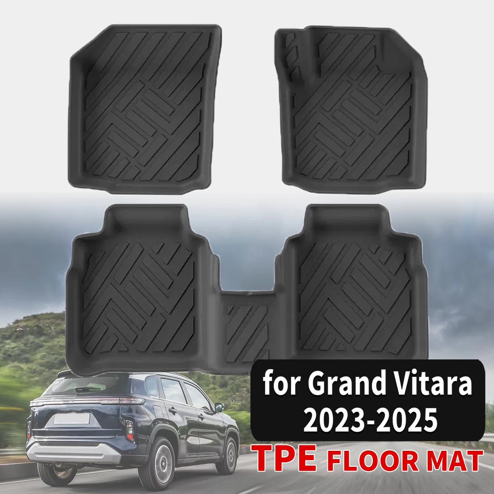 for Suzuki Grand Vitara 2025-2023 Full Coverage All-Weather 3D Maxpider Style TPE Floor & Trunk Mats Not Fit For Left Hand Drive