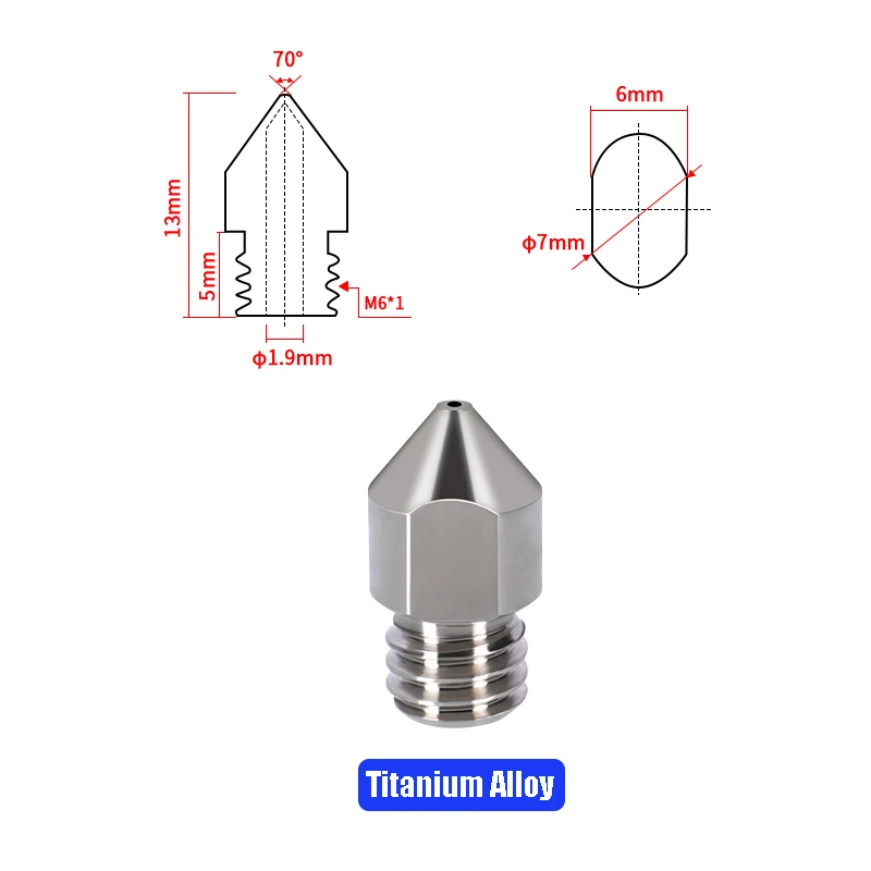 5/10pcs MK8 High Quality Titanium Alloy Nozzle High-Strength Corrosion-Nesistant Nozzle 3D Printer parts For 1.75mm Filament