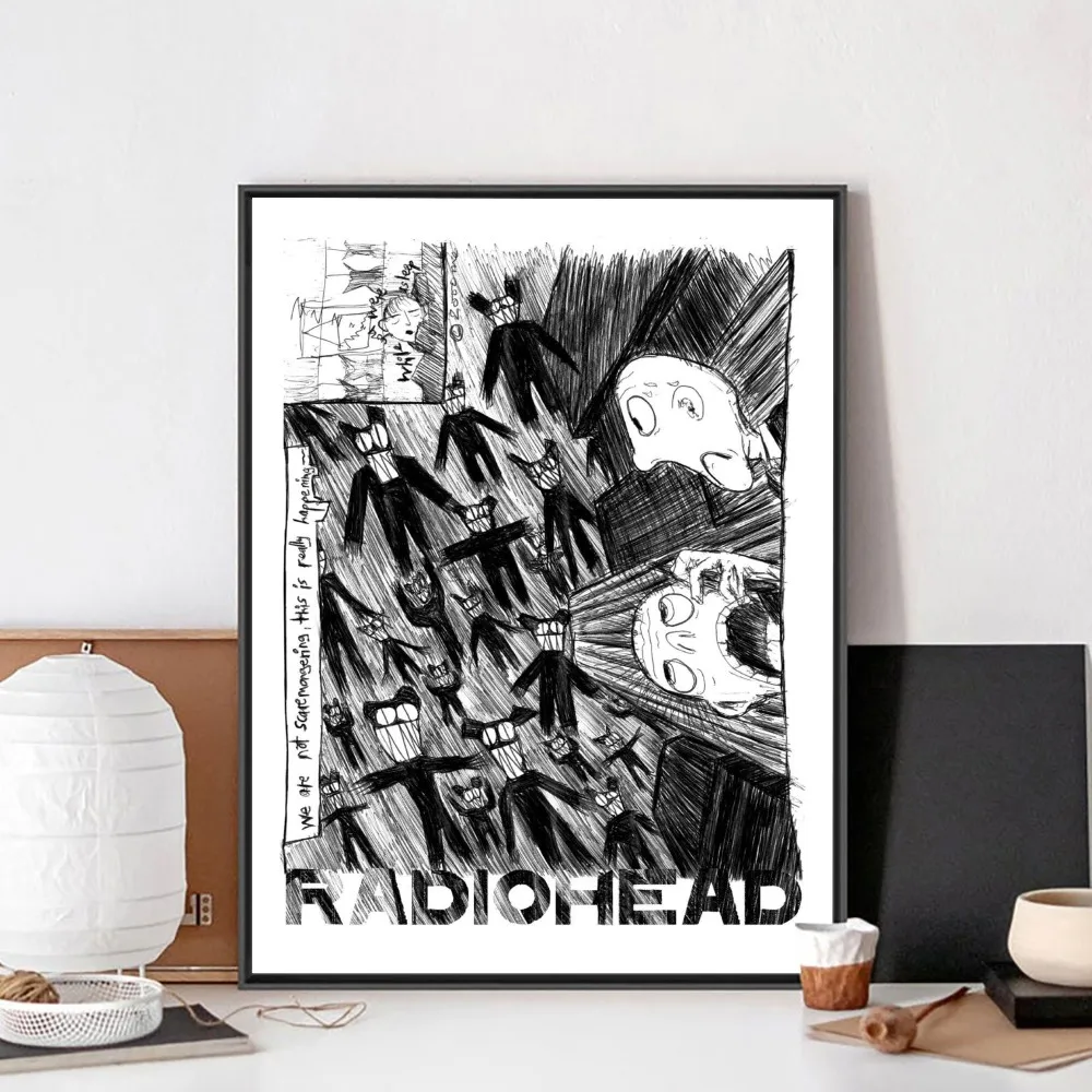 Rock Band Radiohead Music Art Poster No Framed Poster Kraft Club Bar Paper Vintage Poster Wall Painting Bedroom Study Stickers