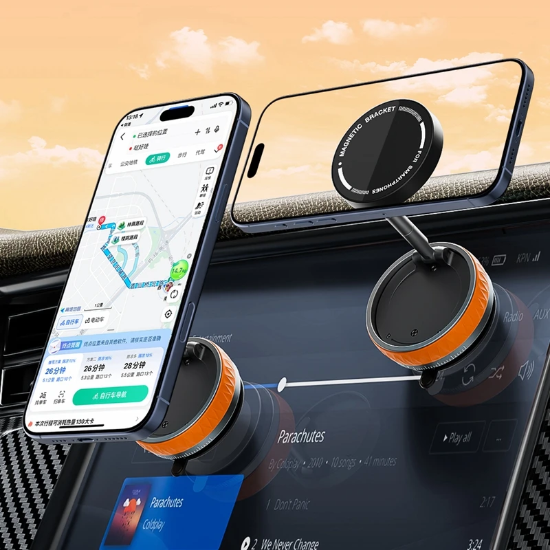 Magnetický vacuum auto telefon držák 360° rotujícího skládací chytrý auto namontovat mobilní telefon držák pro car/gym/mirror/smoot