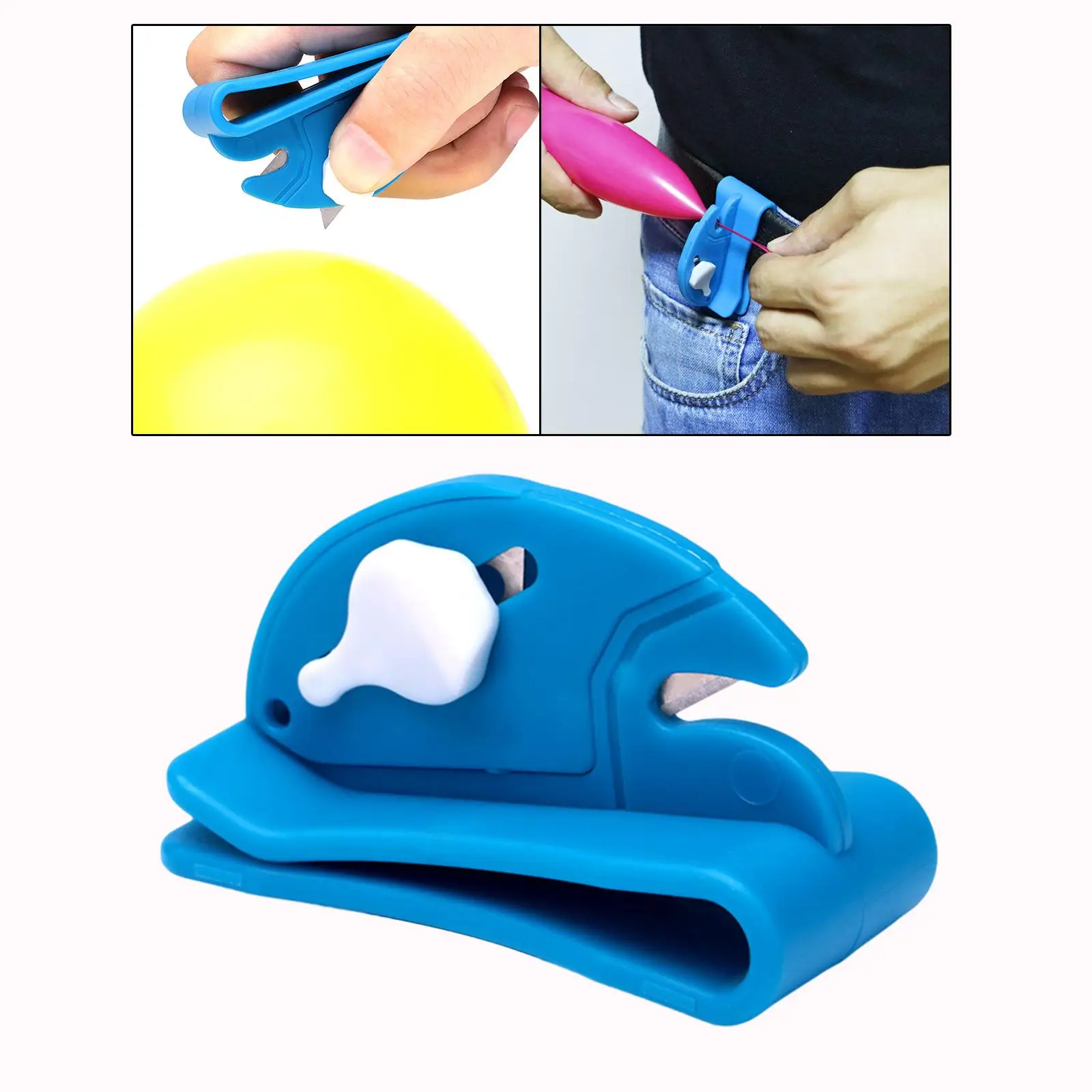 Mutifunctional Balloon Ribbon Cutter Plastic Clip Tool for Fixing Balloons on Belt and Party Supplies