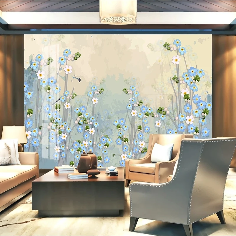 

Индивидуальные 3D фотообои с американской акварельной живописью цветов для гостиной, декор для дома, настенные панно, 3D обои для стен
