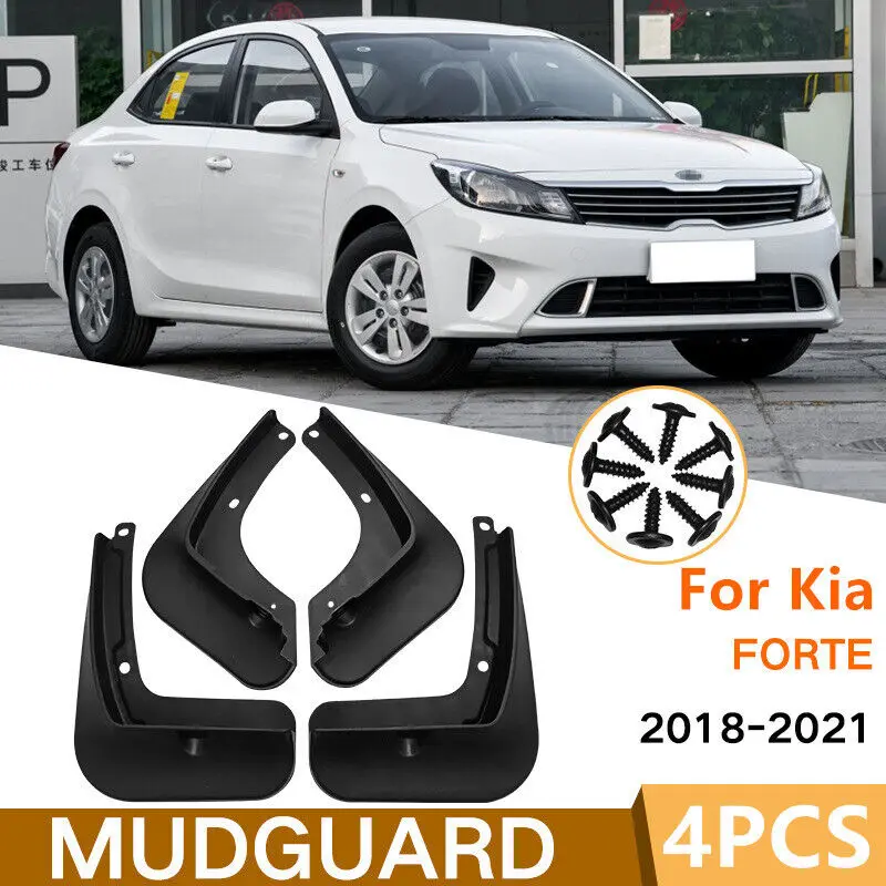 

Fit For Kia Forte 2018-2021 4PCS Black Plastics Car Mud Flaps Splash Guard Cover
