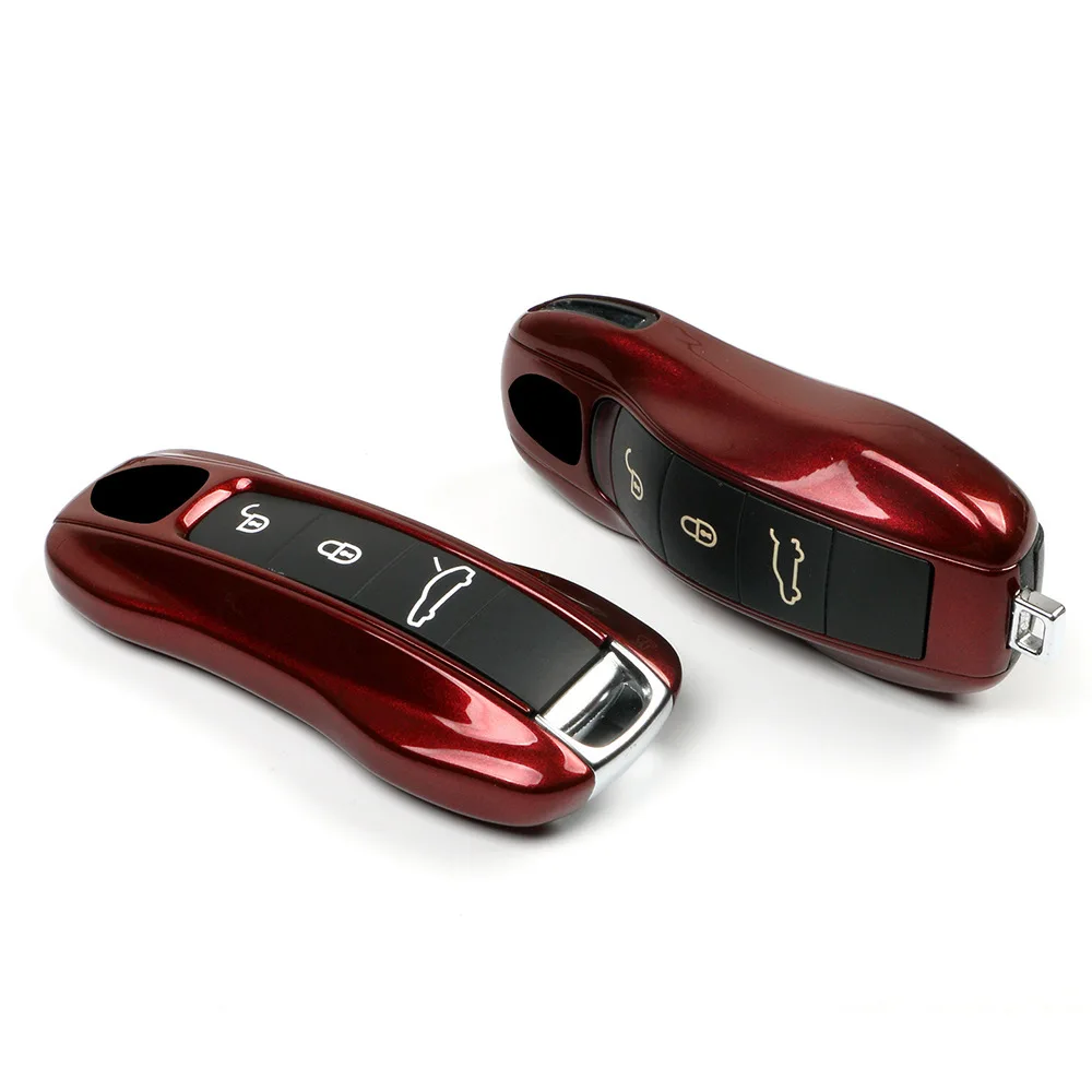 

For Porsche Cherry Red Key Case Modification Cayenne 718 Macan 911 Paramera Taycan Car Key Protection Cover