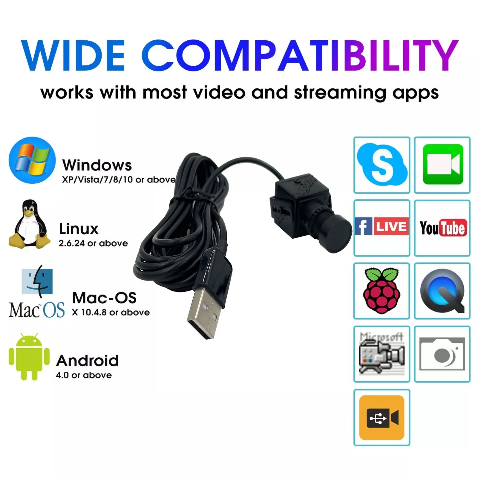 Carte de caméra Web USB 2.0, 20x20mm, objectif mini taille, 1080P, Full HD, industriel, PC UVC Micro iko, machine de caméra USB