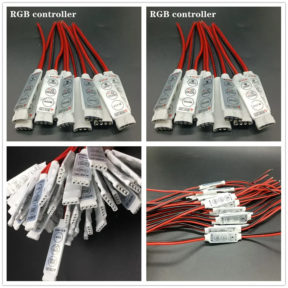 5-10PCS DC 5V-24A 3Keys Mini LED Amplifier monochromRGB Controller Dimmer Driver For 5050/3528/2835 SMD LED Strip Lights