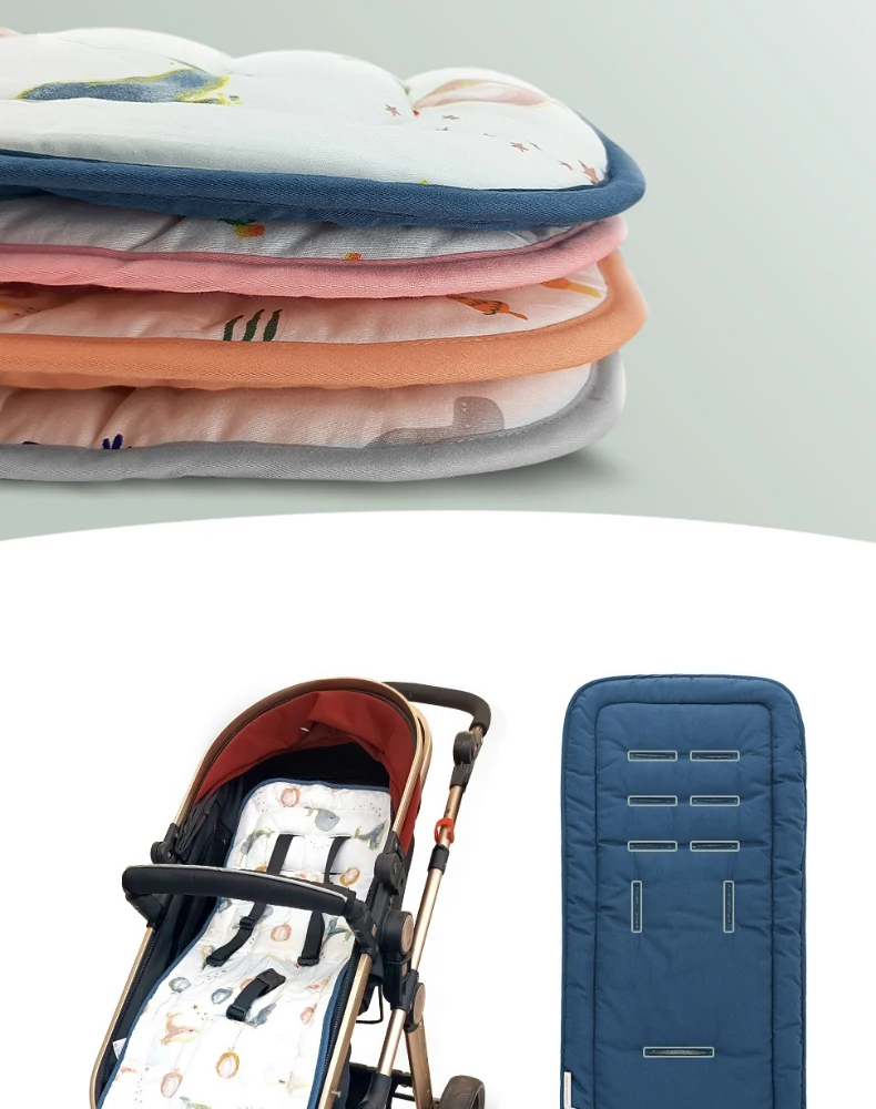 Komfortable Baumwolle Baby Kinderwagen Pad Vier Jahreszeiten Allgemeine Weiche Sitzkissen Kind Warenkorb Sitz Matte Kinder Kinderwagen Kissen Für 0-27M – Detail 11
