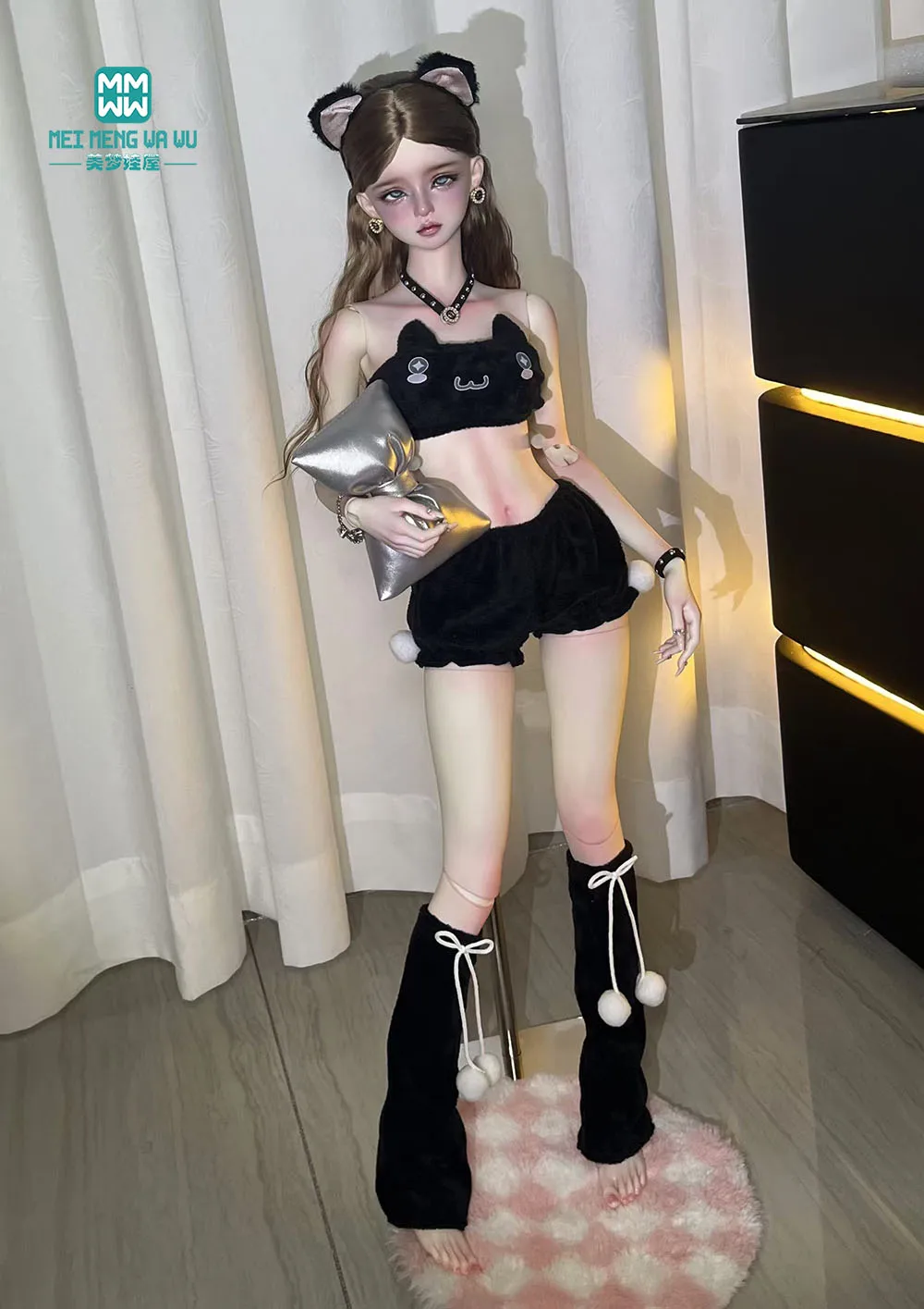 

Одежда для куклы, модный плюшевый комплект, подходит для куклы BJD 60 см, 1/3 куклы DD SD, подарок для девочки