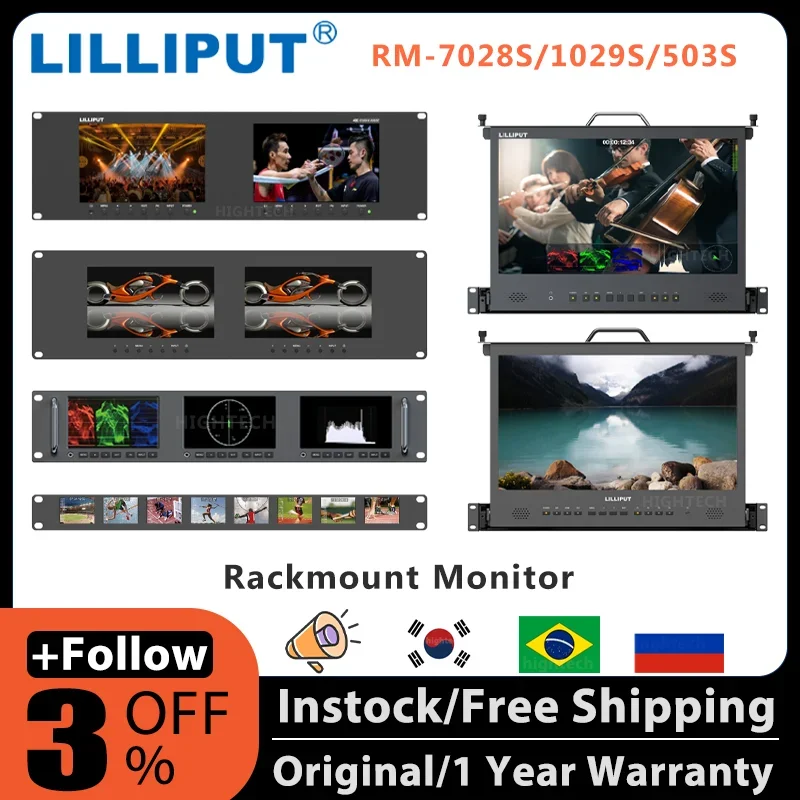 LILLIPUT  RM-7025 RM-7028S RM7029S RM-503S RM1731S RM-1730S RM-0208S rackmount monitor 17.3 inch 1920x1080