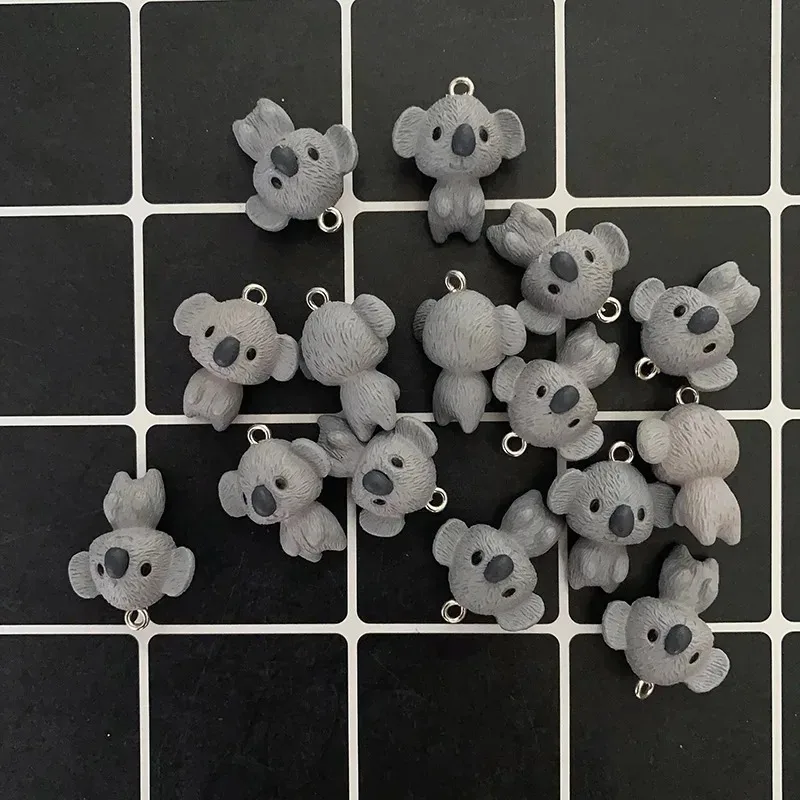 6Pcs Mini Animal Resin Pendants Kawaii 3D Gray Koala Charms Handmade DIY Accessories For Earring Keychain Making view 4