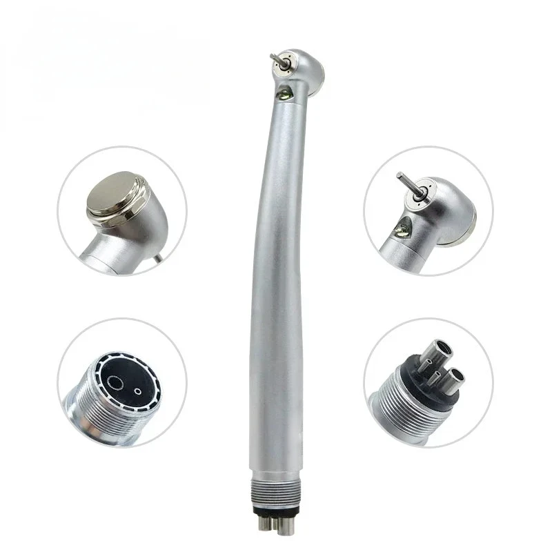 Dental High-Performance LED E-Generator Turbine Handpiece 2/4 Holes, Push Button, 4-Point Air & Water Sprays for Optimal Cooling