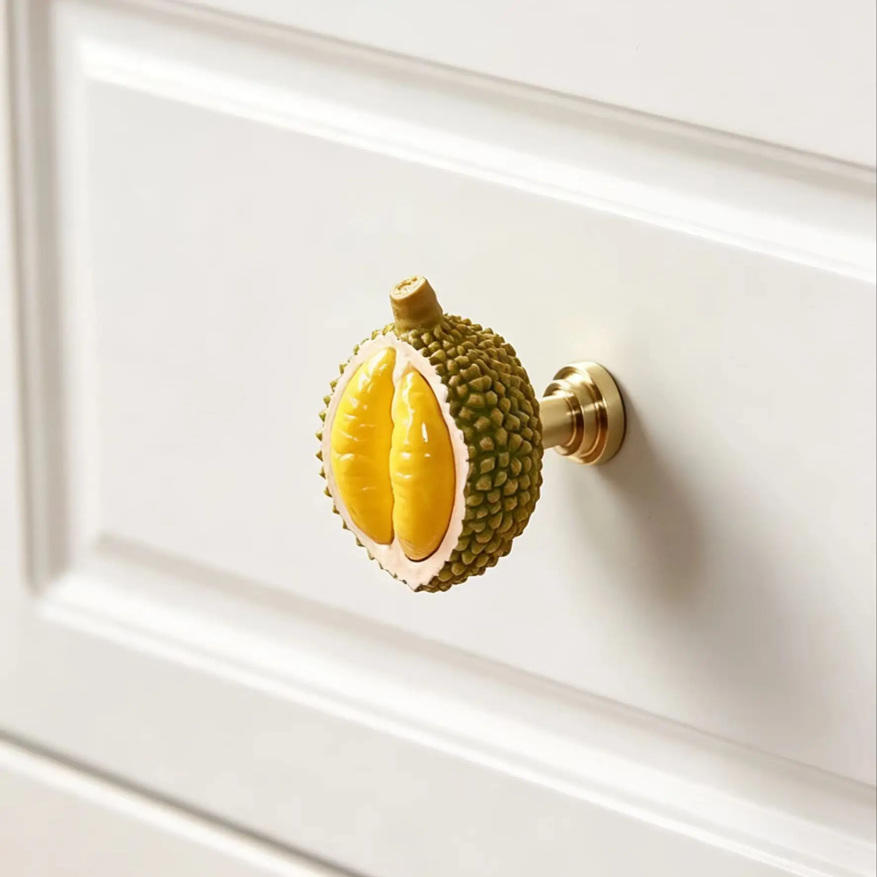 Realistic design Durian Fruit Cabinet Knobs, 3D Resin Drawer Pulls, Furniture Handles for Kitchen Cupboard, Home Decor