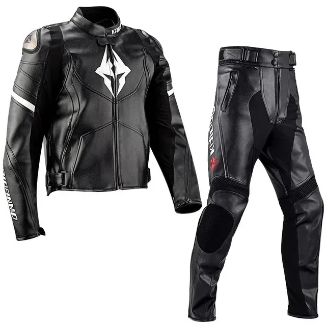 KAIDANMO Motorcycle Jacket Male Waterproof Winter Warm Racing Suit Motorcycle Female Windproof Rain and Fall Leather Set