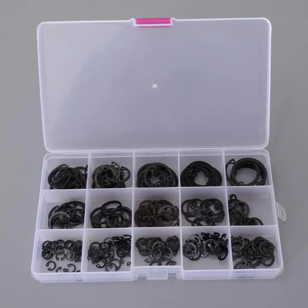 Set da 175 pezzi Anello di fissaggio esterno 15 tipi di metallo con