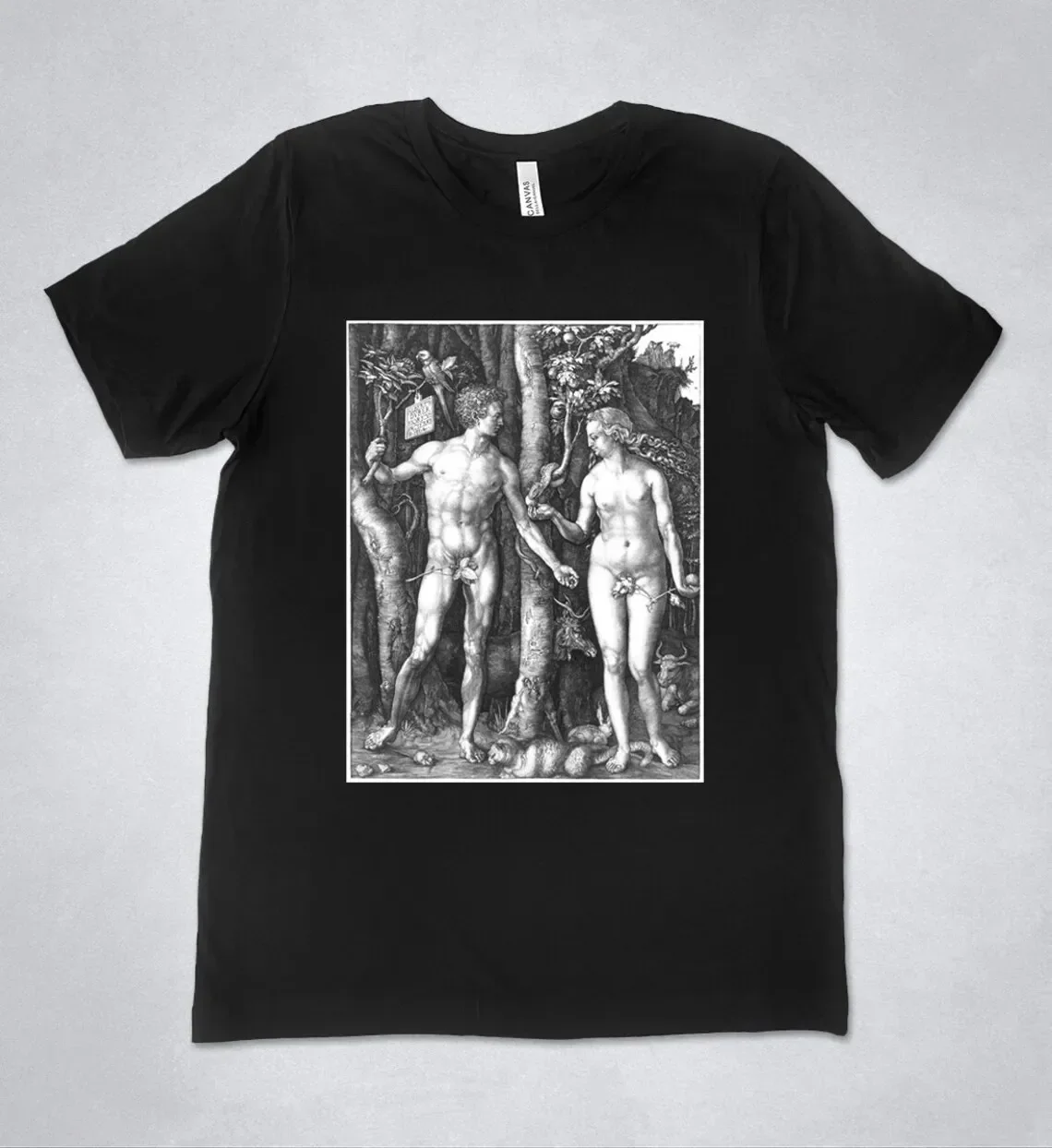 Футболка Albrecht Durer Adam And Eve (Adam En Eva) Рубашка с гравировкой в стиле Ренессанс Классический художественный подарок Готическое искусство Немецкий Ренессанс