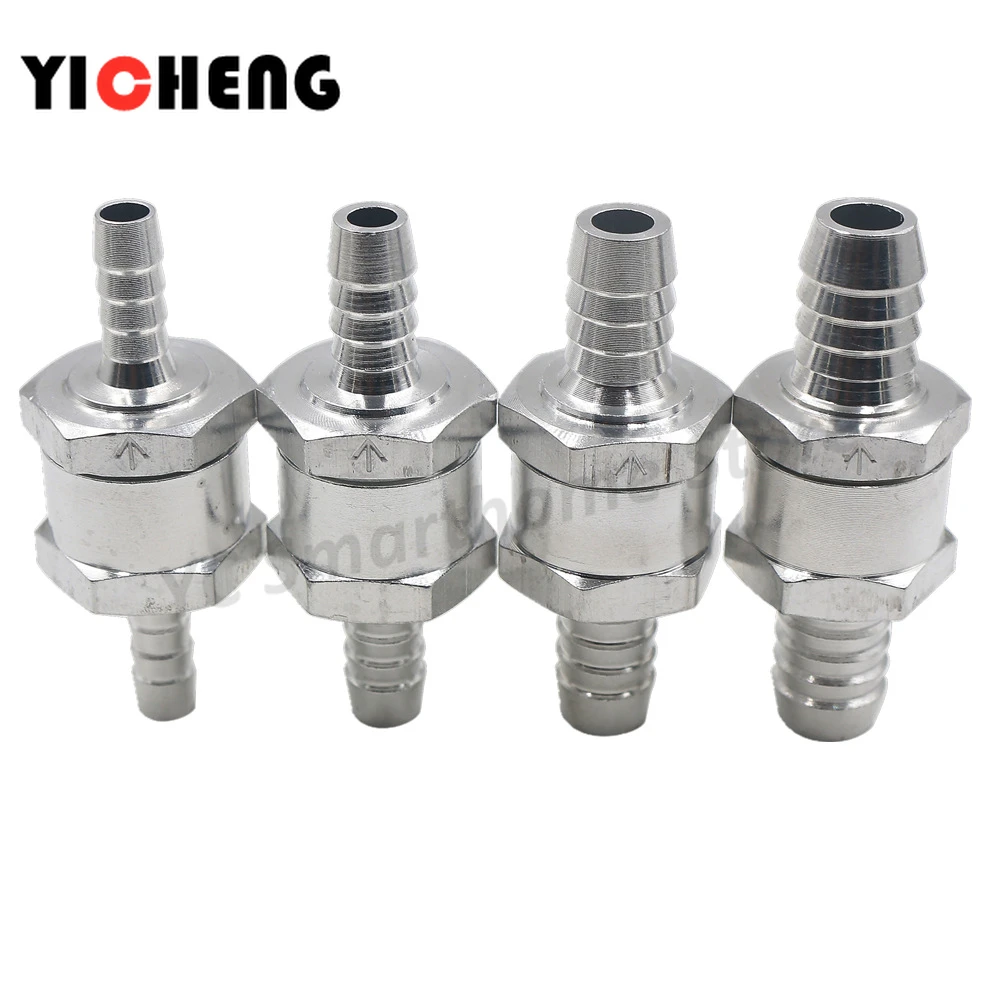 2Pcs Automobile Aluminum Alloy Barb Fuel One-Way Check Valve Oil Delivery System Check Valve Fuel Valve Body length 60mm/52mm