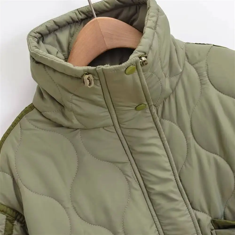 Veste légère en coton pour femme, vêtement Simple, ample, chaud, coupe-vent, col montant, nouvelle collection hiver 2025