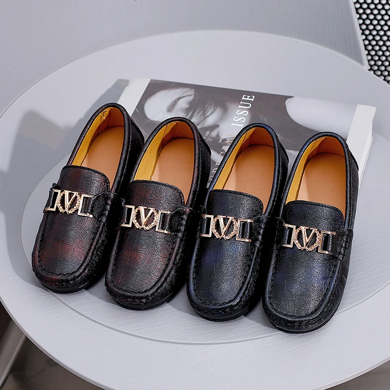 Childrens Flats Genuine Leather Dress Kawaii Shoes Boys Girls Platform Loafers Mary Jane Kids Casual Toddler Designer Sneakers