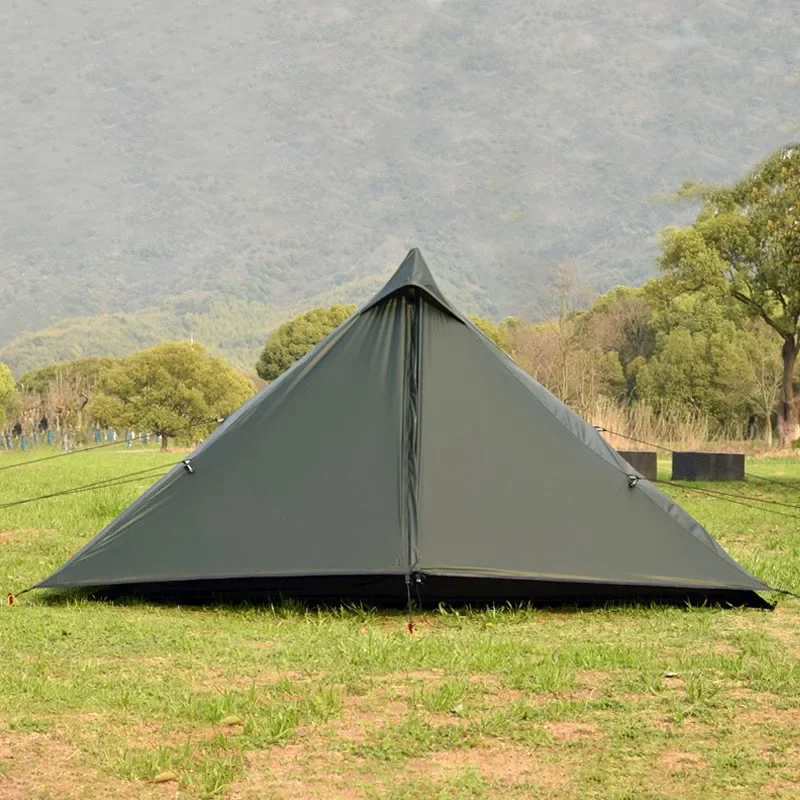 

Customized Lightweight Portable Double Decked Camping Tent Pyramid Shaped Park Tent Mosquito Proof Features Foldable for Outdoor