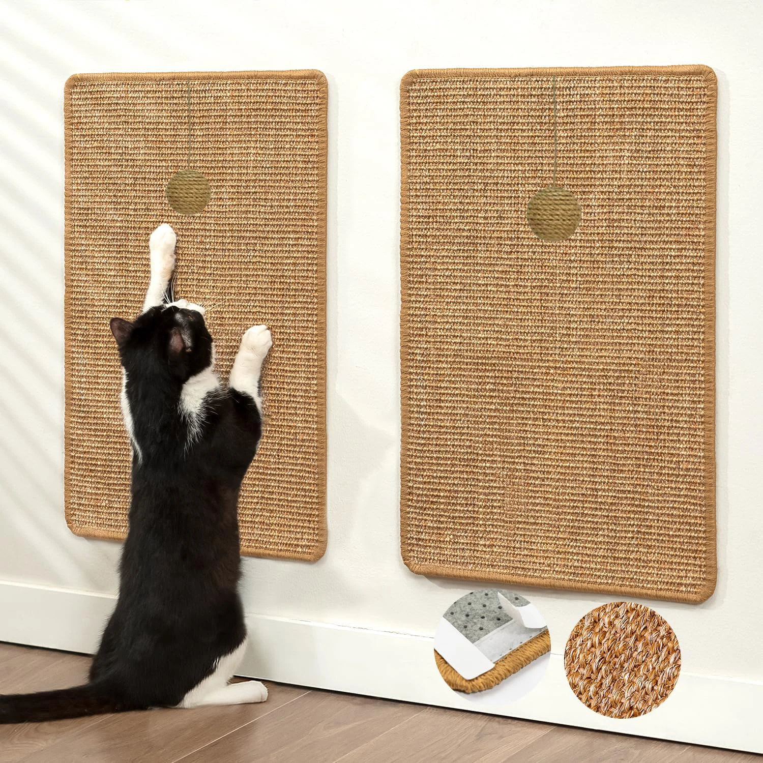 Natürliche Sisal-Katzenkratzmatte Horizontale Katzenboden-Kratzmatte Teppich zum Schutz von Couch und Teppichen Katzenpfoten-Training