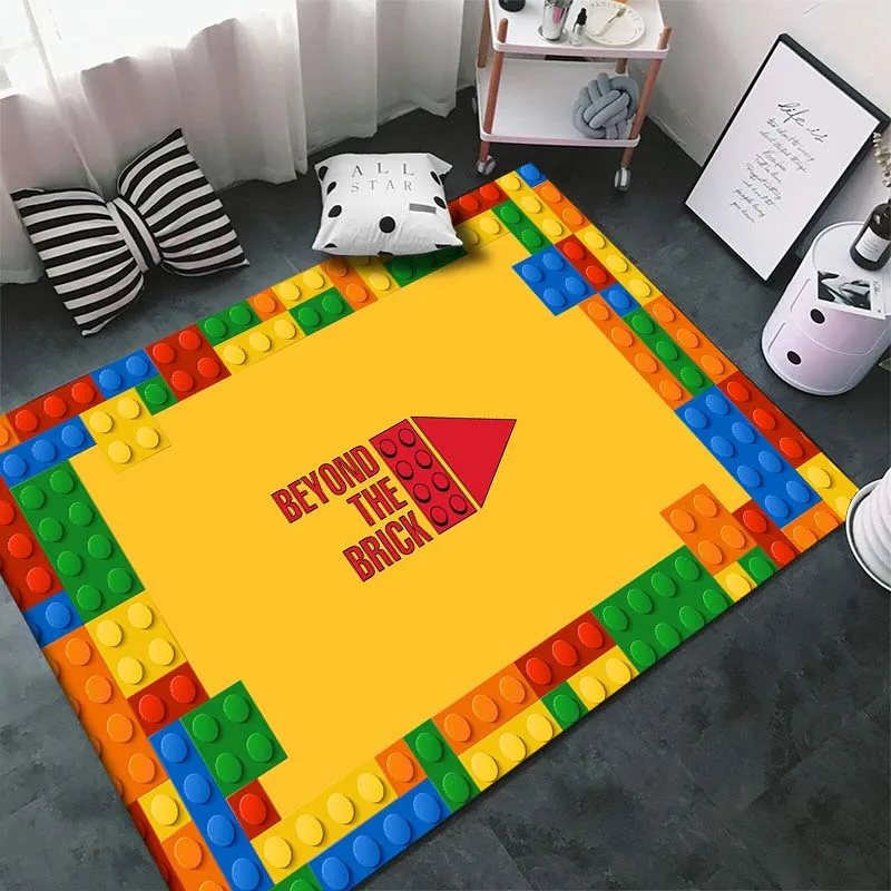 15 Sizes Brick Show Blocks Pattern 3D Printing Area Rug Carpet for Living Room Bedroom Sofa Decor,Kid Play Non-slip Floor Mat