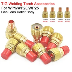 TIG Welding Torch Gas Lens Collets Body 1.0mm 45V42 1.6mm 45V43 2.4mm 45V44 3.2mm 45V45 For WP9 20 25 Welding Torch Accessories