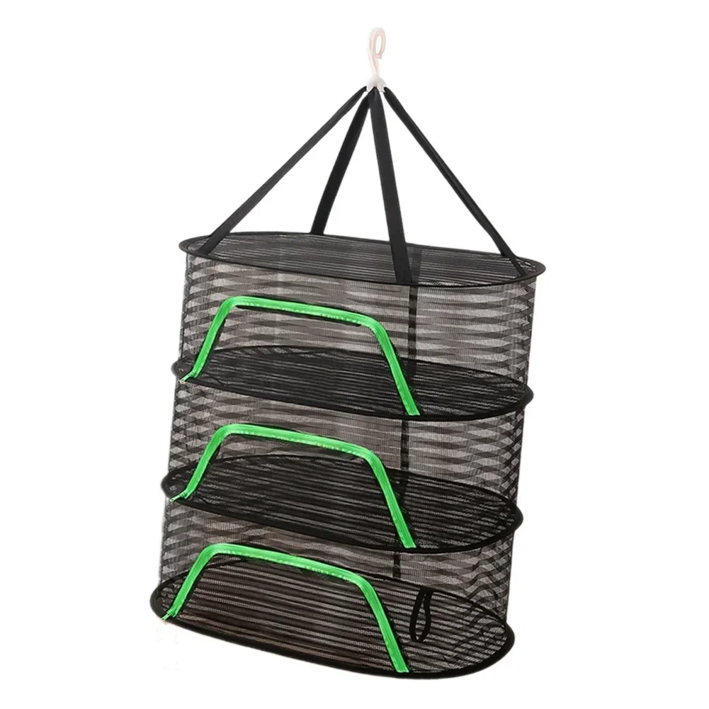 Vegetable Drying Rack Multi-Tiered Food Dryer Indoor Drying Drying Net Organized Food Drying Windproof Hook Feature