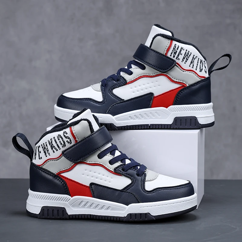 

Детская прогулочная обувь, модные зимние новые высокие хлопковые удобные нескользящие износостойкие повседневные кроссовки на плоской подошве для подростков