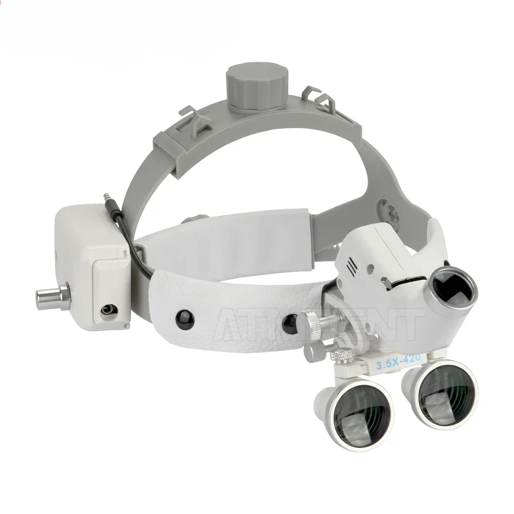 

Dentals Surgical LED Headlight Headband Binocular Loupes Brightness Spot Ajustable Headlamp