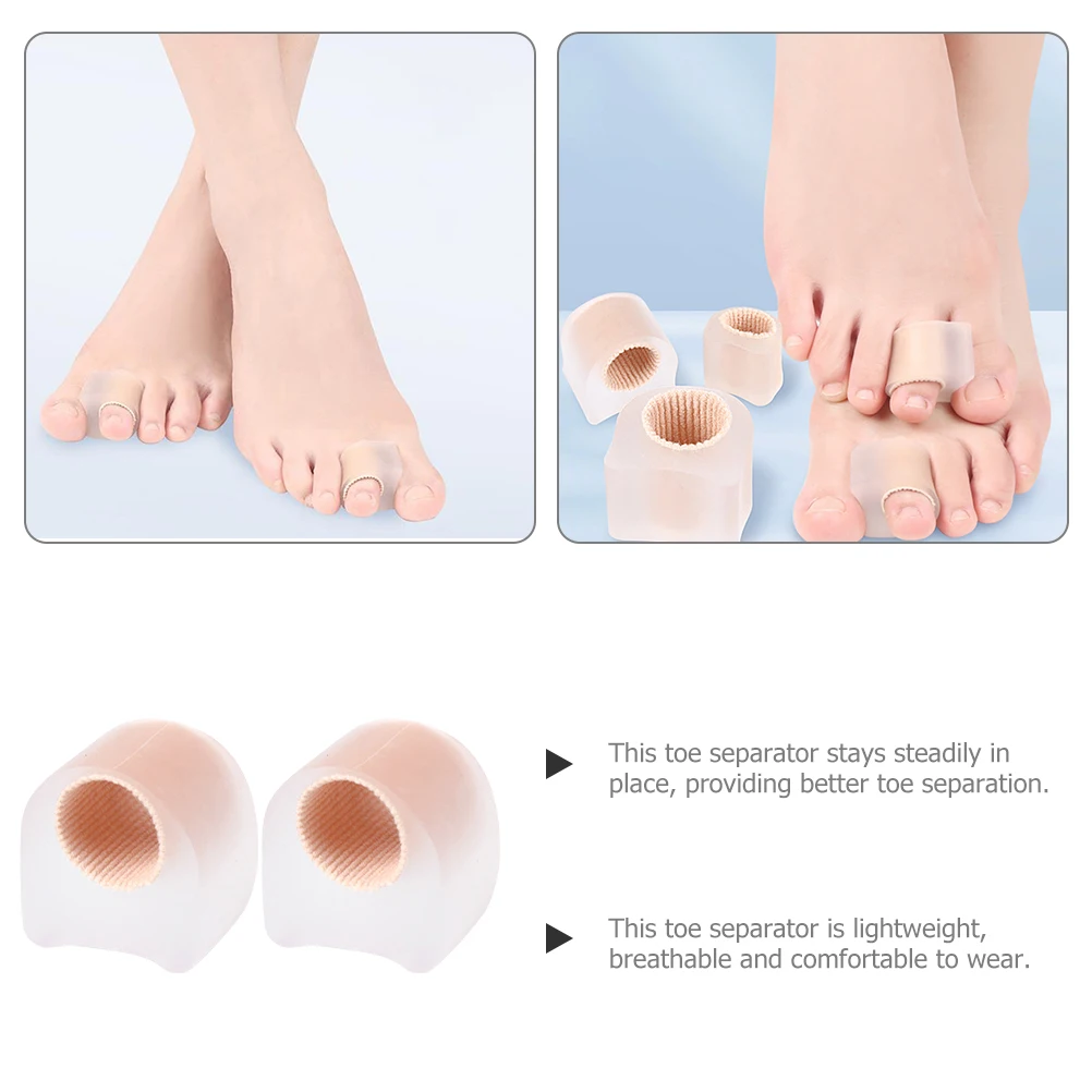 

2pcs Toe Separator Transparent L Size SEBS Material Bunions Correction Comfortable Reusable Foot Care Tool Toe Spacer
