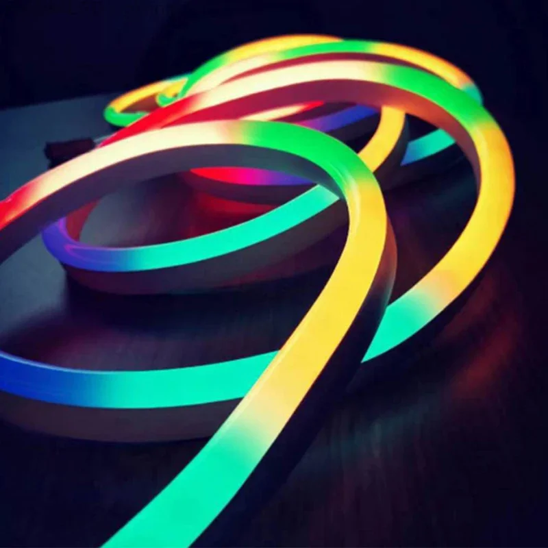 32.8ft RGBIC Neon Rope Lights with 44 Keys Remote Surplife Silicone Color Changing Strip Lights with Remote for Party Gaming