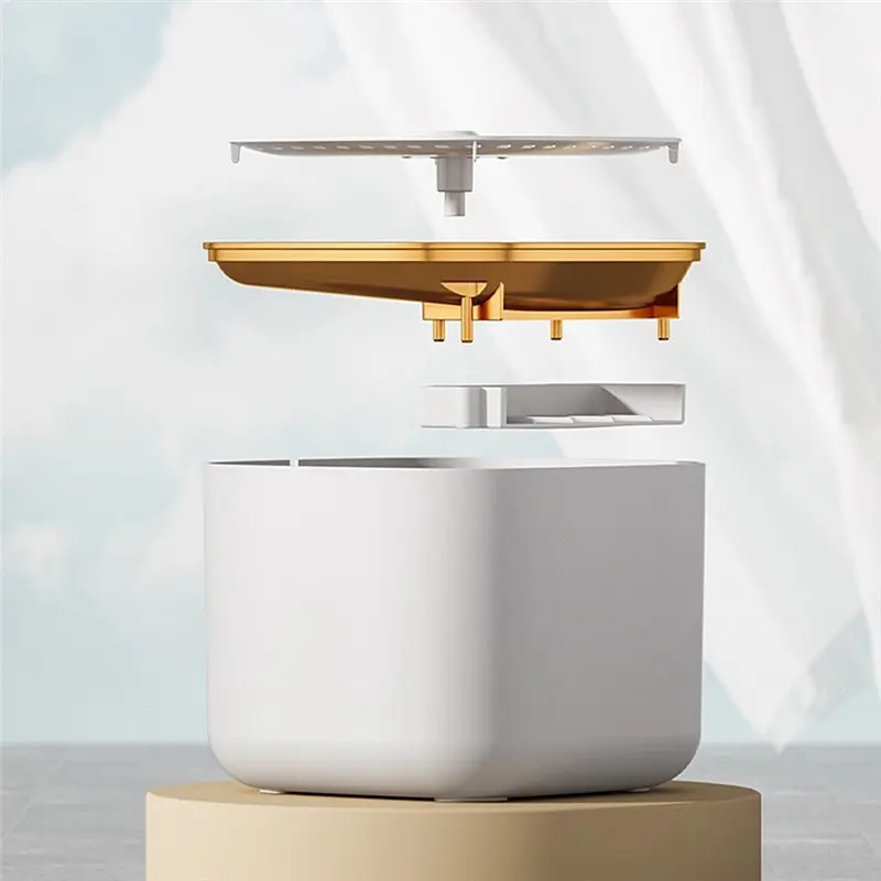 B23B USB Powered 3L Automatic Cat Water Fountain Featuring LED Light And Mute Operation Feeder White