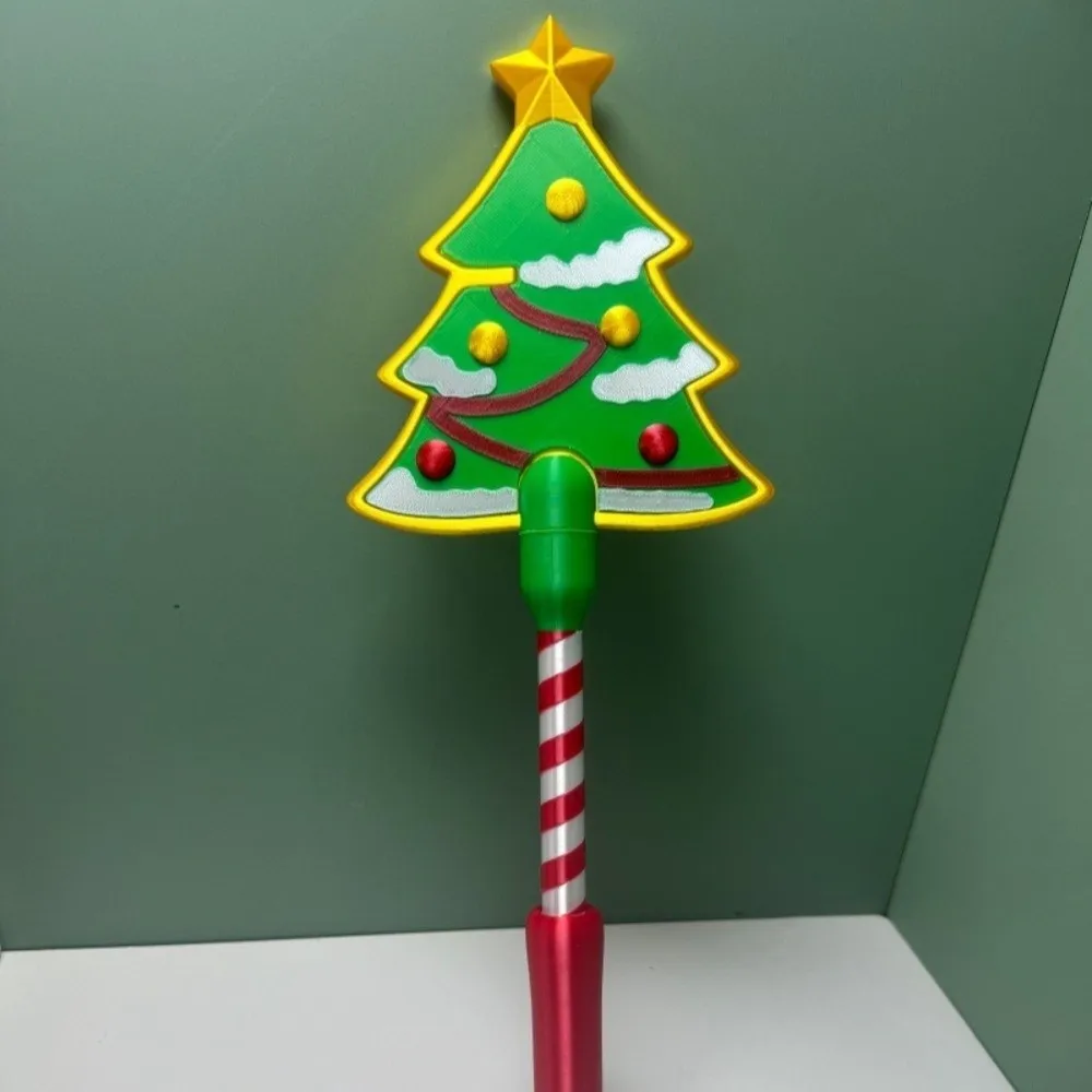 Non-Contact Christmas Payment Magic Wand Handheld Tree Shaped Xmas Credit Card Holder Star Topper 3D Printed