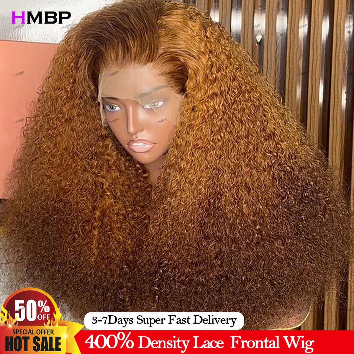 Glueless Wigs Human Hair Highlight Honey Blonde Kinky Curly 400 Density 360 Full Lace Human Hair Wig Wear and Go Preplucked Wig