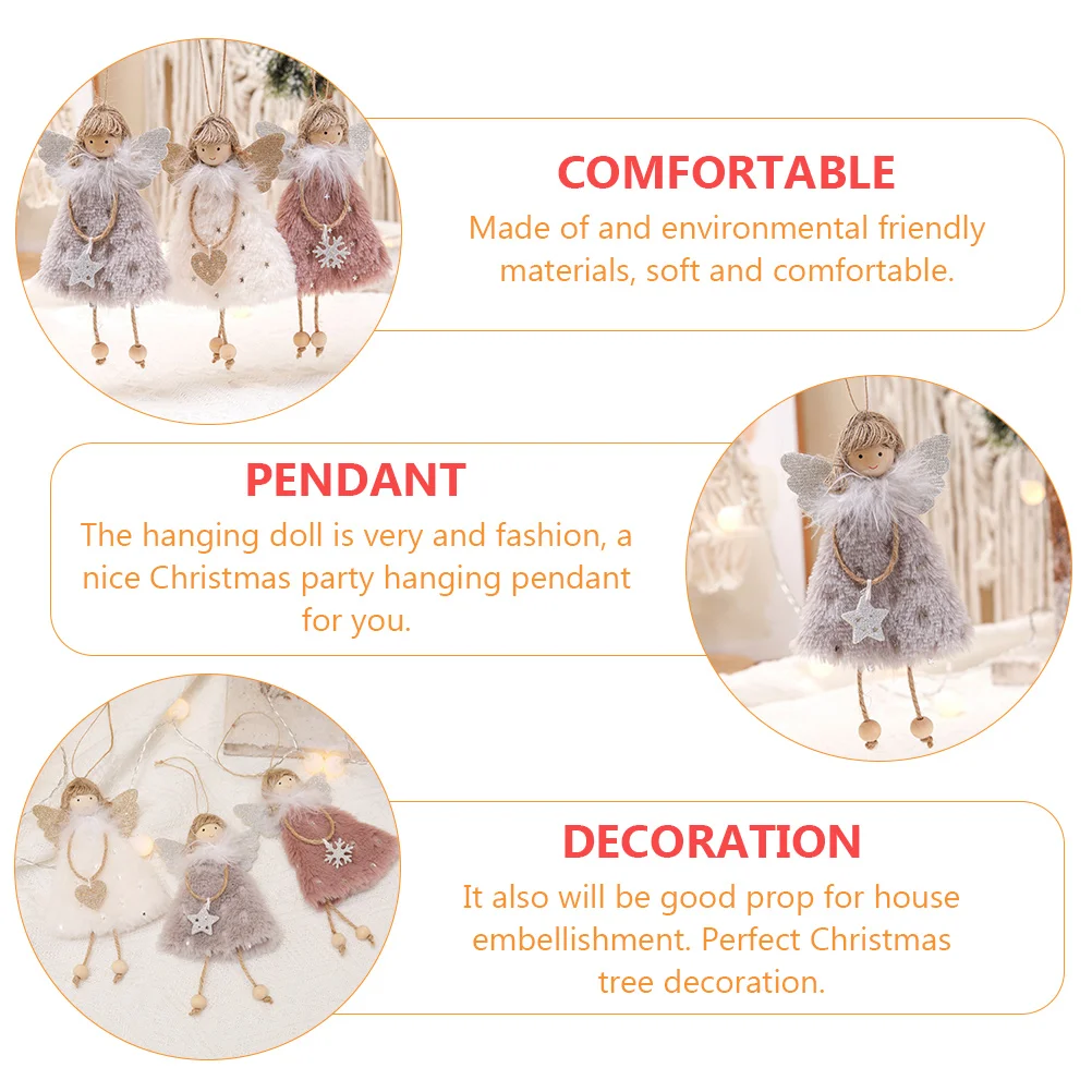 

1Pcs Angel Christmas Decoration Lightweight Environmental Friendly Hanging Adornment for Festive Atmosphere